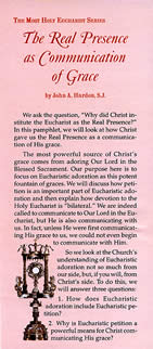 The Real Presence as Communication of Grace