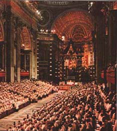 Second Vatican Council in session, in St. Peter's Basilica, Rome